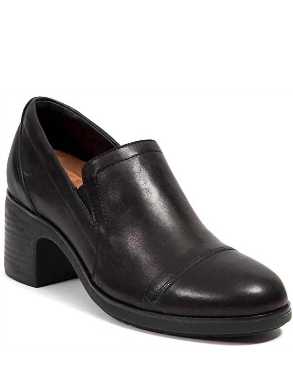 JAMBU NWOB Women’s Vaughn Black Leather Slip-On Block Heel Size 10